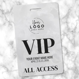 Tarjeta De Identificación Pase VIP de Logo Moderno Simple