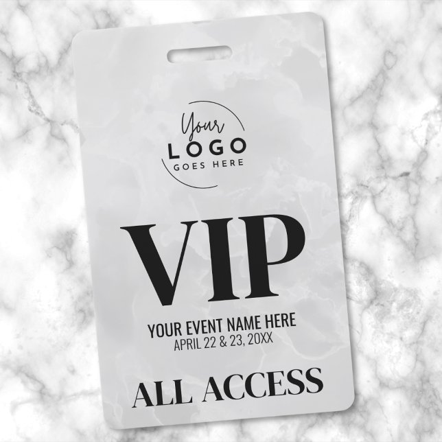 Tarjeta De Identificación Pase VIP de Logo Moderno Simple (Elegant Special Event VIP Your Logo Badge)