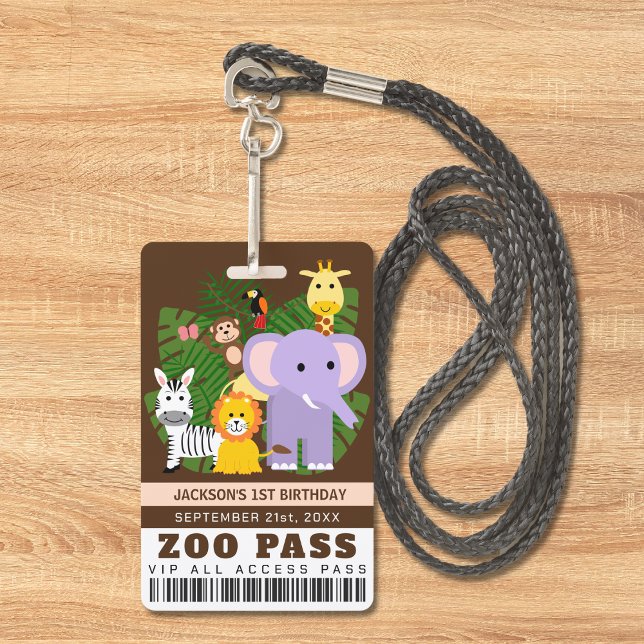 Tarjeta De Identificación Pase VIP para cumpleaños de niños en el Zoológico  (Subido por el creador)