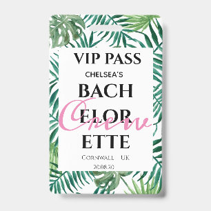 Tarjeta De Identificación Pase VIP para Fiesta de Despedida con Palmeras Tro