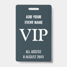 Tarjeta De Identificación Pase VIP personalizado de acceso al backstage del