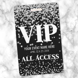 Tarjeta De Identificación Pase VIP personalizado de evento con brillo platea