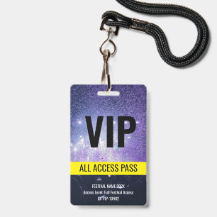 Tarjeta De Identificación Pase VIP Todo Acceso Festival de Música Concierto
