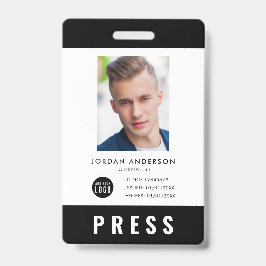 Tarjeta De Identificación Pases de prensa de periodistas con logotipos de Pe