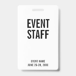 Tarjeta De Identificación Paso de acceso de todo el personal del evento