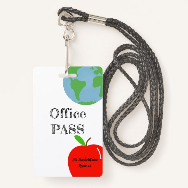 Tarjeta De Identificación Paso de oficina (Anverso son cordón)