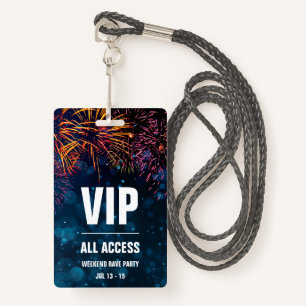 Tarjeta De Identificación Paso del evento VIP All Access Final de fuegos a
