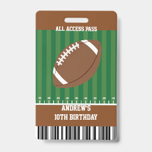 Tarjeta De Identificación Paso VIP del partido de cumpleaños de fútbol