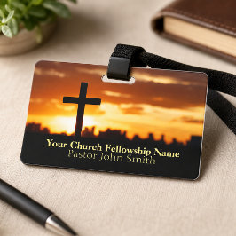 Tarjeta De Identificación Pastor de la Iglesia Sunset Cross2 
