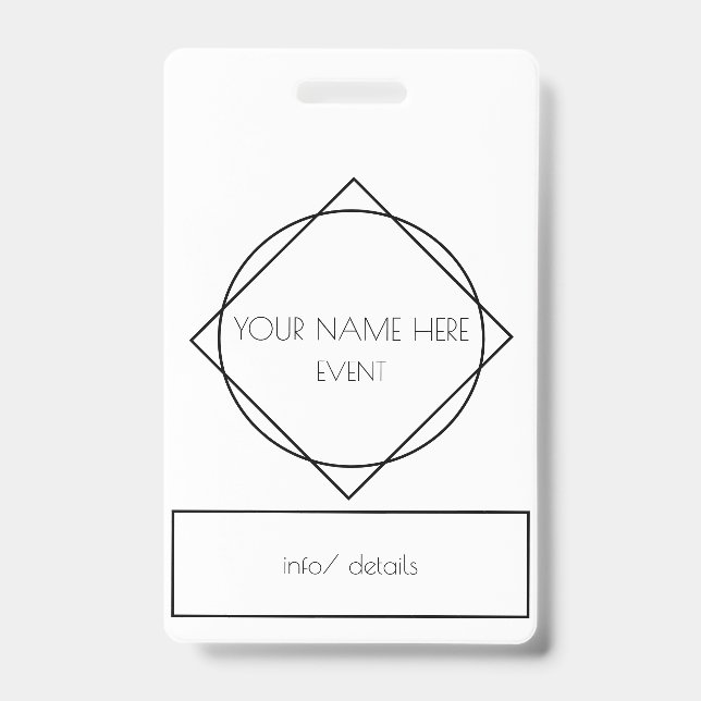 Tarjeta De Identificación patio geométrico (Parte frontal)