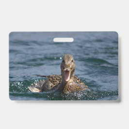 Tarjeta De Identificación Pato con el pico abierto  