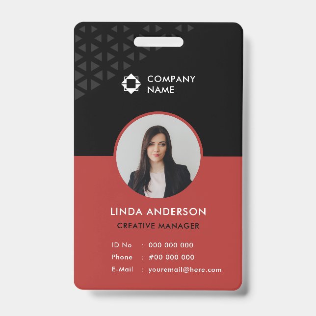 Tarjeta De Identificación Patrón abstracto de identificación de empleado de  (Parte frontal)