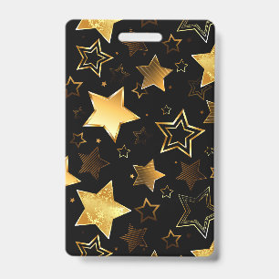 Tarjeta De Identificación Patrón continuo con estrellas doradas