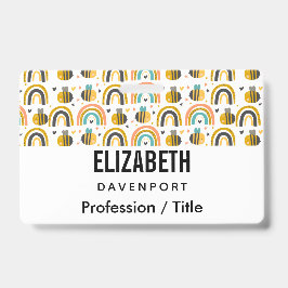 Tarjeta De Identificación Patrón de abejas y arbustos