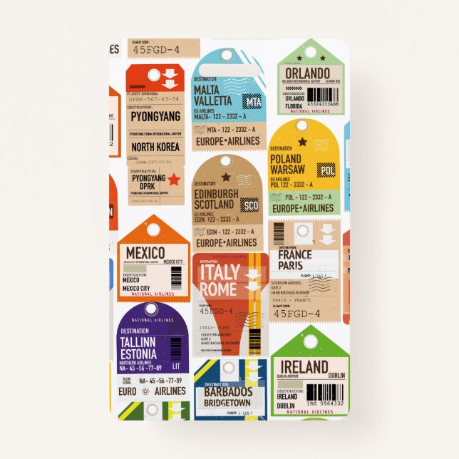 Tarjeta De Identificación Patrón de billetes de viaje de época. (Anverso)