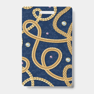 TARJETA DE IDENTIFICACIÓN PATRÓN DE CADENA DORADA