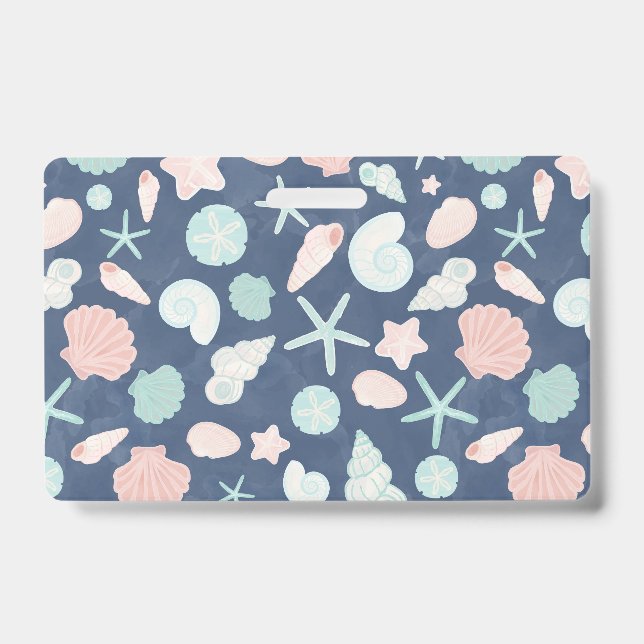 Tarjeta De Identificación patrón de conchas marinas (Parte frontal)