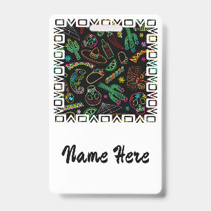 Tarjeta De Identificación Patrón de Fiesta Mexicana