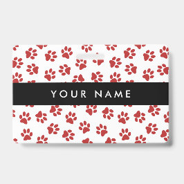 Tarjeta De Identificación Patrón de huellas de patas, patas de perro, patas 