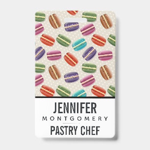 Tarjeta De Identificación Patrón de macarones de color lindo con puntos de p