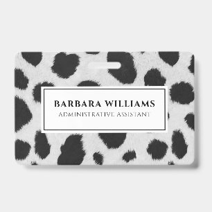 Tarjeta De Identificación Patrón de manchas de vaca en blanco y negro textur