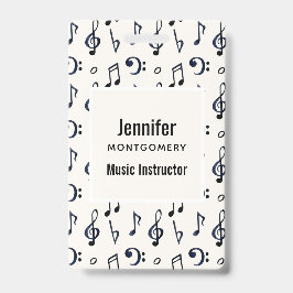 Tarjeta De Identificación Patrón de notas musicales lindas
