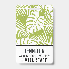 Tarjeta De Identificación Patrón de selva tropical de paleta verde