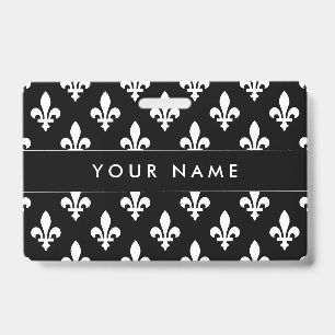 Tarjeta De Identificación Patrón Fleur de Lis, francés, real, blanco