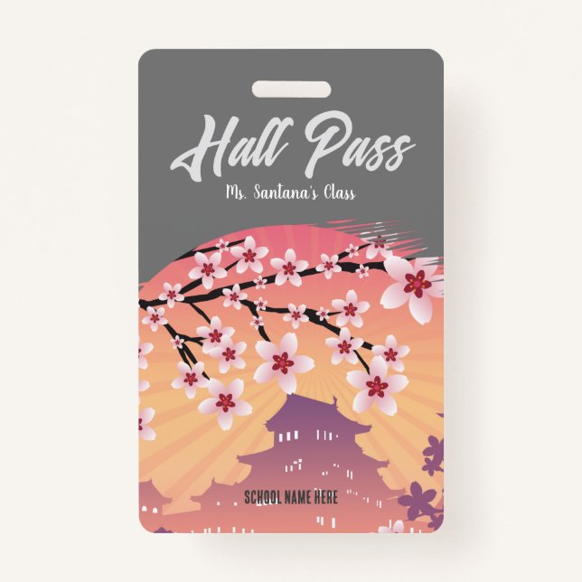 Tarjeta De Identificación Peach Blossom Hall Pass Badge (Anverso)