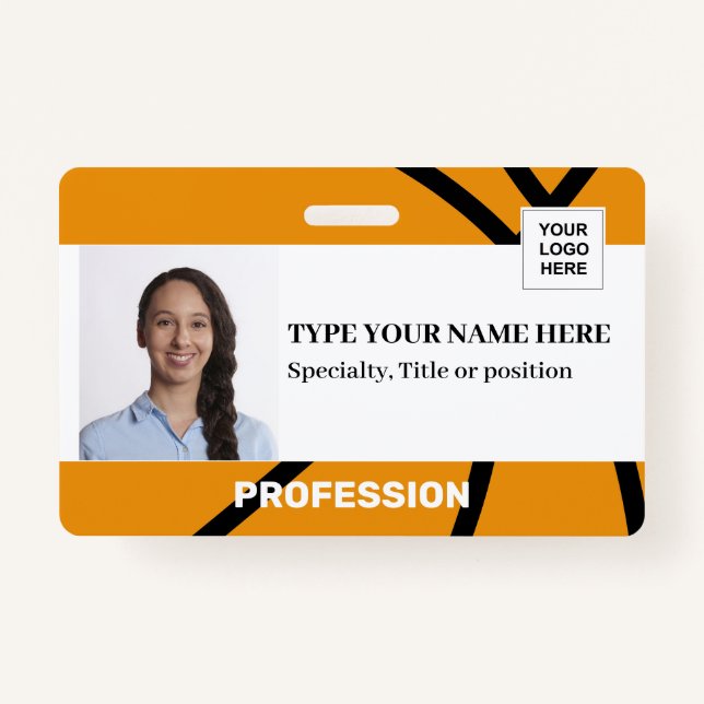 Tarjeta De Identificación Pelota de baloncesto | Empleado | Foto, código de  (Anverso)