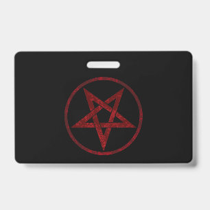 Tarjeta De Identificación Pentagram del diablo Rojo