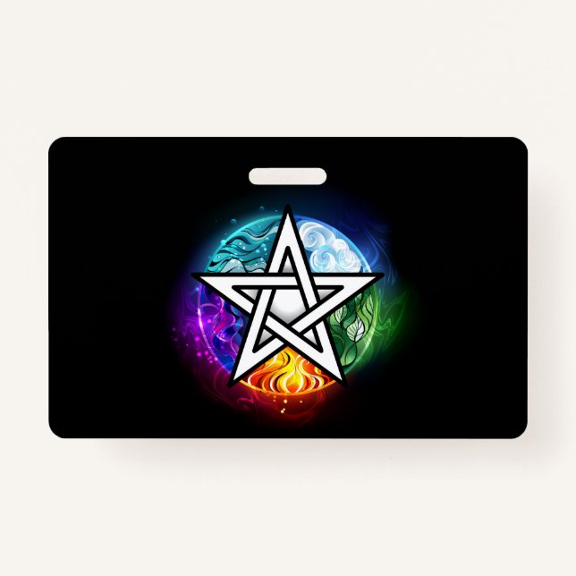 Tarjeta De Identificación Pentagrama de Wiccan (Anverso)