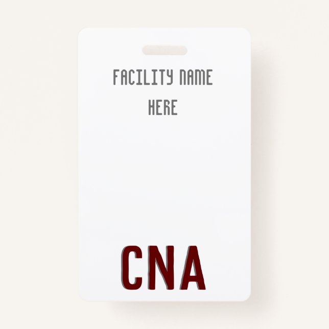 Tarjeta De Identificación Percha de placa CNA, Personalizable (Anverso)