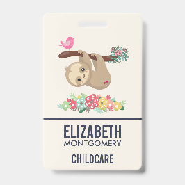 Tarjeta De Identificación Perezoso marrón lindo colgando boca abajo