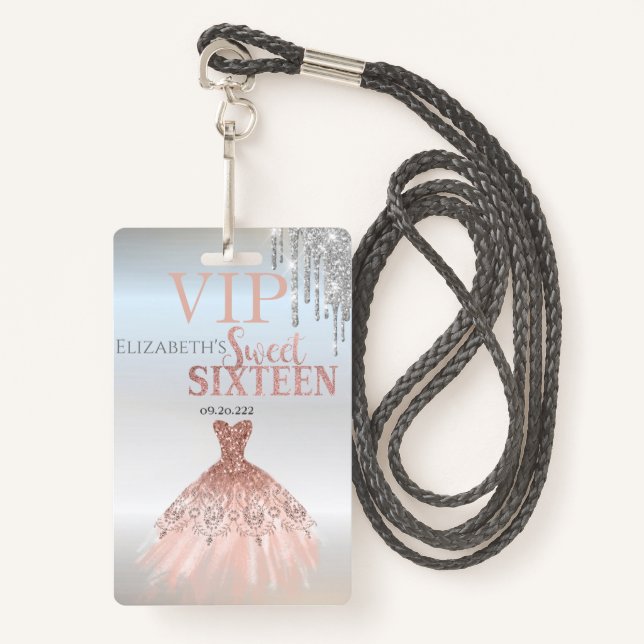 Tarjeta De Identificación Perforaciones Purpurinas plateadas,Dulce de vestid (Anverso son cordón)