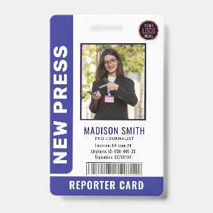 Tarjeta De Identificación Periodista Press Pass Photo ID