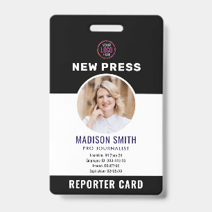 Tarjeta De Identificación Periodista Press Pass Photo ID