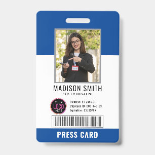 Tarjeta De Identificación Periodista Press Pass Photo ID