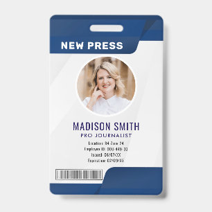 Tarjeta De Identificación Periodista Press Pass Photo ID