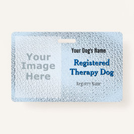 Tarjeta De Identificación Perro con terapia registrada - Insignia azul claro