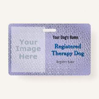 Tarjeta De Identificación Perro con terapia registrada - Insignia púrpura