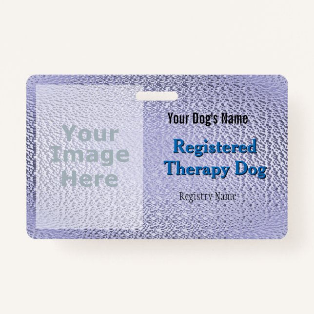 Tarjeta De Identificación Perro con terapia registrada - Insignia púrpura (Anverso)