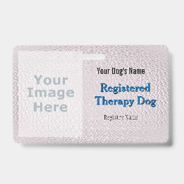 Tarjeta De Identificación Perro con terapia registrada - Insignia rosa clara