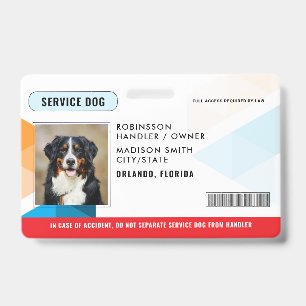 Tarjeta De Identificación Perro de Servicio Personalizado