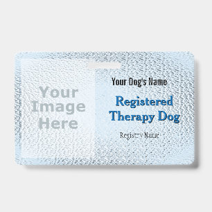 Tarjeta De Identificación Perro de Terapia Registrado - Insignia Azul Claro