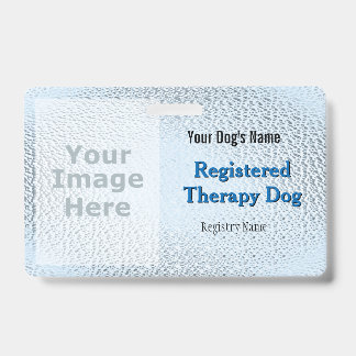 Tarjeta De Identificación Perro de Terapia Registrado - Insignia Azul Claro