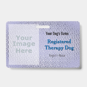 Tarjeta De Identificación Perro de Terapia Registrado - Insignia Púrpura
