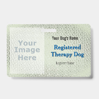 Tarjeta De Identificación Perro de Terapia Registrado - Insignia Verde Claro