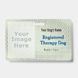 Tarjeta De Identificación Perro de Terapia Registrado - Insignia Verde Claro