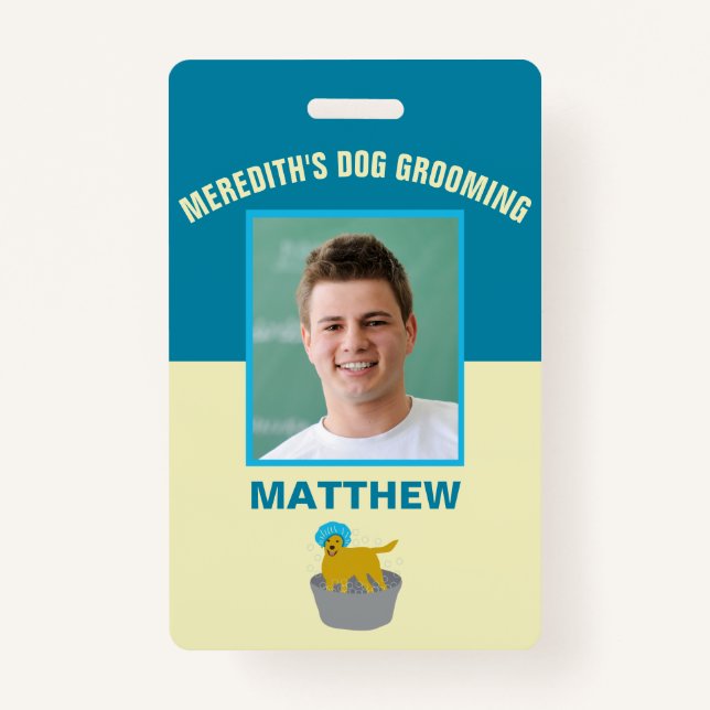 Tarjeta De Identificación Perro Grooming Business Dog Groomers Personalizado (Anverso)